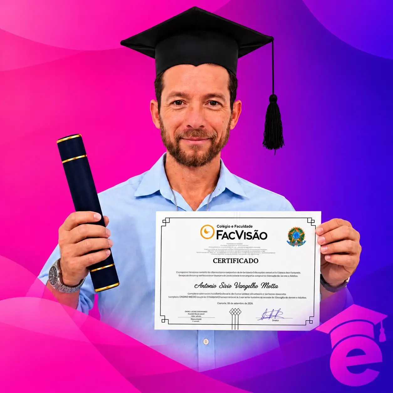 Aluno formado no supletivo Pronabe